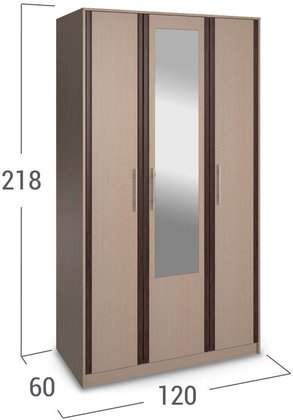 Шкаф 3-дверный с зеркалом Новелла